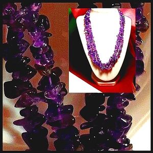 Amethyst Chip Necklace in Sterling Silver